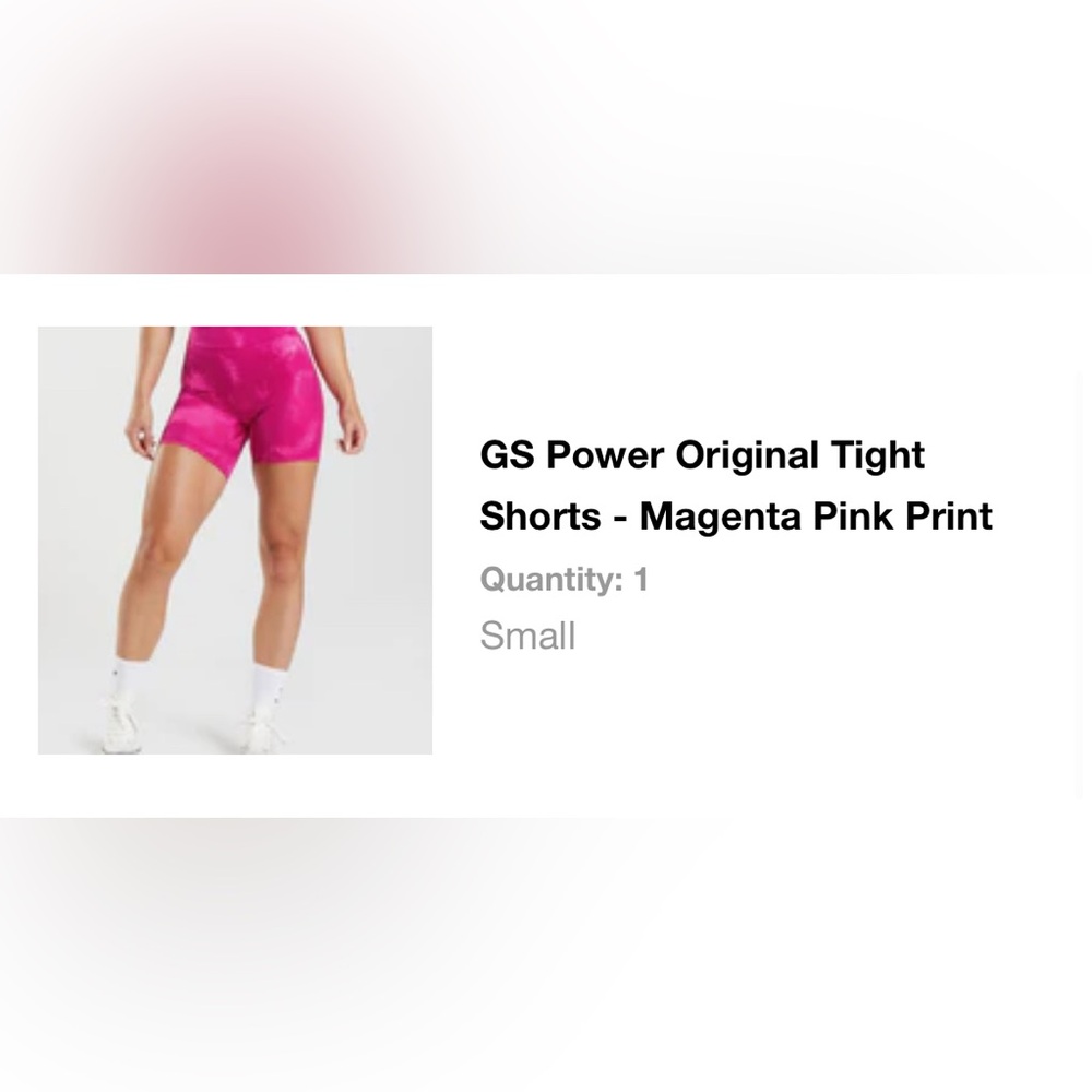 NWOT GS Power Tight Shorts - Magenta Pink Print S